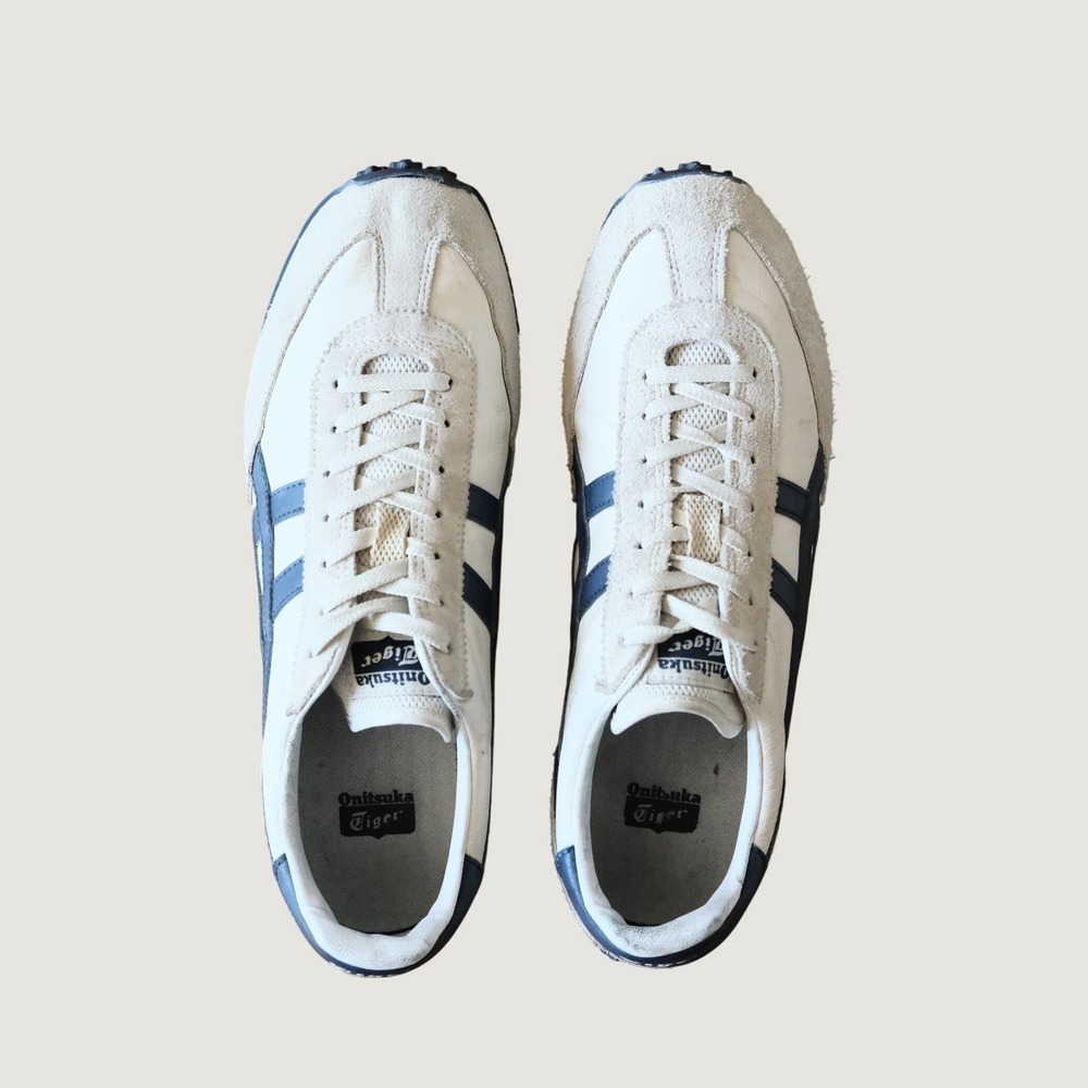 Onitsuka Tiger EDR 78 Sneakers Cream Navy Suede Low Top US 9 1183B411 Retro Men